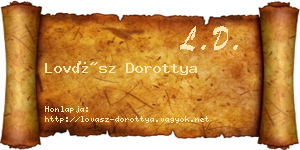 Lovász Dorottya névjegykártya